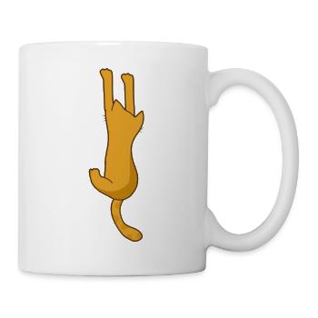 Orange Cat Hanging, Love Cats - Mug - white - Right