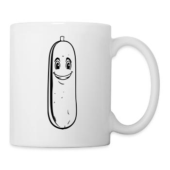Gurke Umrisse - Tasse - Weiß - Rechts