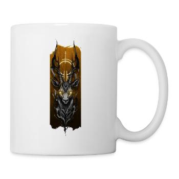 Conception de tatouage de tête d’antilope avec des yeux brillants - Mug blanc - blanc - Droite