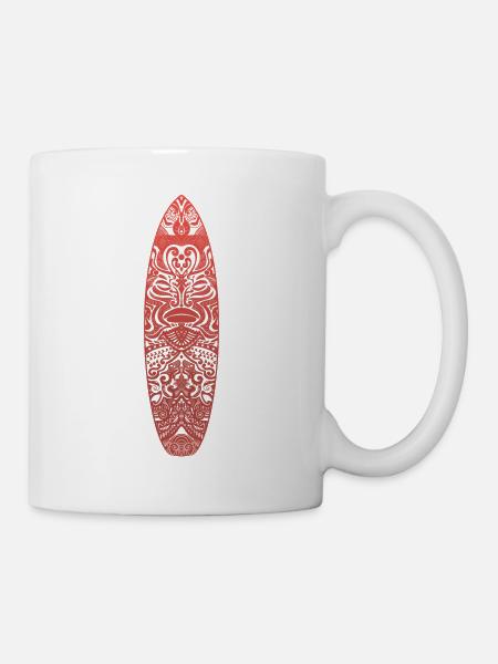 Maori Surf (rote Version) - Tasse - Weiß