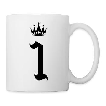 1 couronne - Mug blanc - blanc - Droite