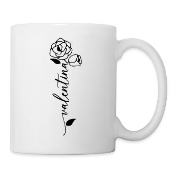 Valentina Nom Prénom Nom Fleur - Mug blanc - blanc - Droite