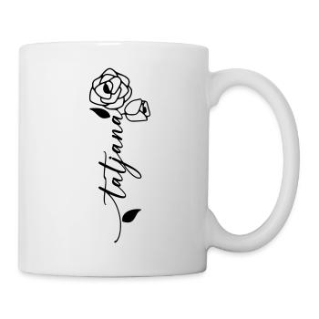 Tatjana Nom Prénom Nom Fleur - Mug blanc - blanc - Droite