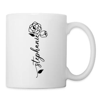 Stéphanie Nom Prénom Fleur - Mug blanc - blanc - Droite