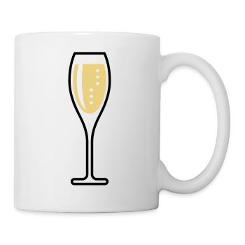 Glass Of Sparkling Wine (Oval / Closed / 2C) - Mug - white - Right