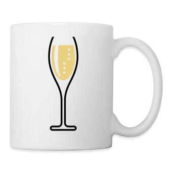 Glass Of Sparkling Wine (Oval / Open / 2C) - Mug - white - Right