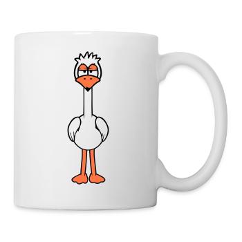 Bird looks funny, annoyed, tired, angry, frustrated - Mug - white - Right