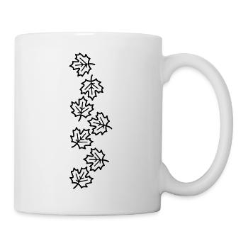 Ahornblatt Blätter Herbst Symbol - Tasse - Weiß - Rechts