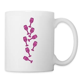 Weinglas Sektglas Symbol Wein - Tasse - Weiß - Rechts