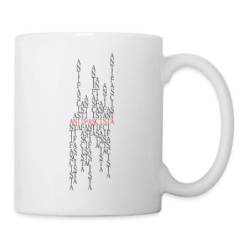 Antifascista Typo Collage rot/schwarz - Tasse - Weiß - Rechts