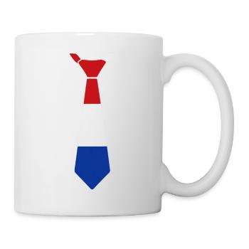 Tri-color tie in red, white, blue - Mug - white - Right