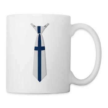 Finnland-Krawatte – Flaggendesign - Tasse - Weiß - Rechts