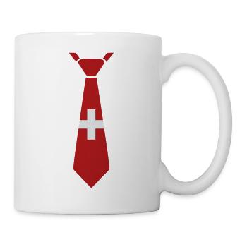 Schweizer Krawatte – Flaggendesign - Tasse - Weiß - Rechts