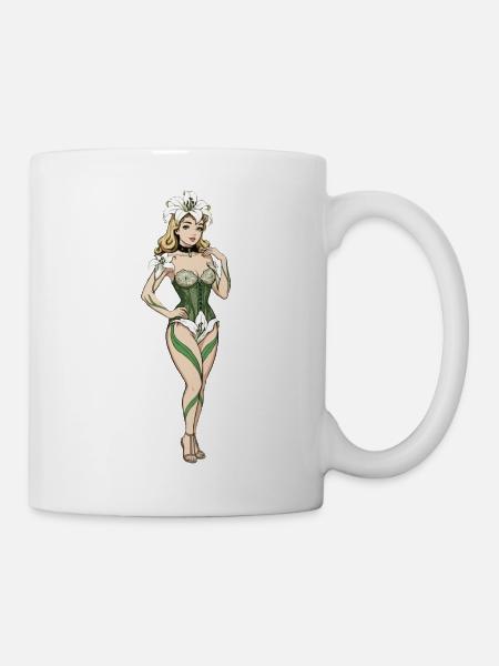 Lily-Pinup-Mädchen - Tasse - Weiß