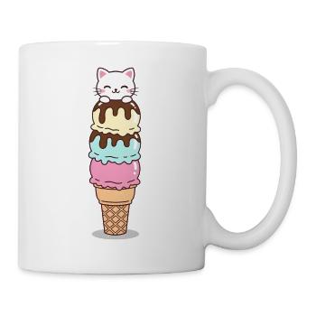 Kawaii Katzen-Eis-Turm Kawaii  - Mug - white - Right