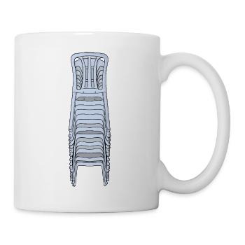Gestapelte Plastik-Monobloc-Stühle - Tasse - Weiß - Rechts