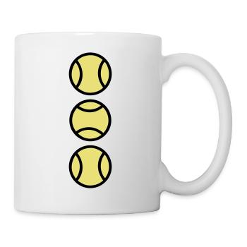 Drei Tennisbälle Ausrüstung Retro - Tasse - Weiß - Rechts