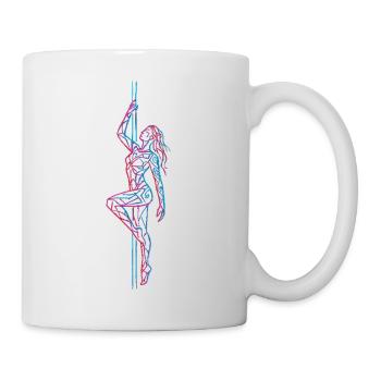 Pole Dance Line Art: Abstract Tattoo Woman - Mug - white - Right