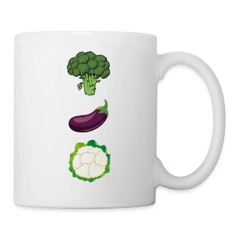 Trio de légumes : brocoli, aubergine, chou-fleur - Mug blanc - blanc - Droite