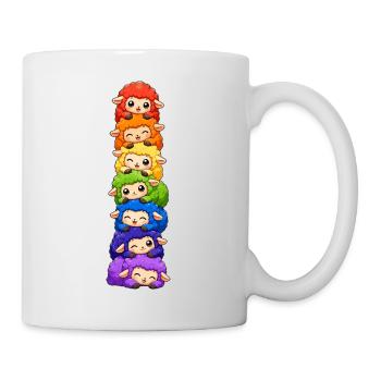 Rainbow Sheep Pride Kawaii Niedlicher Lgbtq-stapel - Tasse - Weiß - Rechts