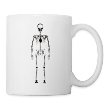 Menschliches Skelett-Silhouetten-Anatomie-Halloween - Tasse - Weiß - Rechts