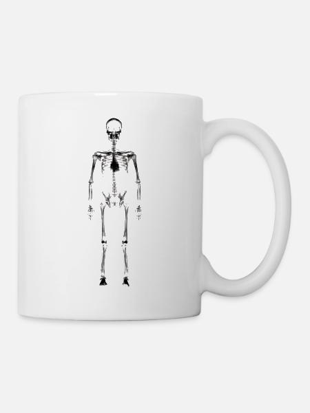 Silhouette du squelette humain Anatomie Halloween - Mug blanc - blanc