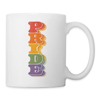Pride Vertikal Regenbogen CSD Retro Spruch Retro 7 - Tasse - Weiß - Rechts