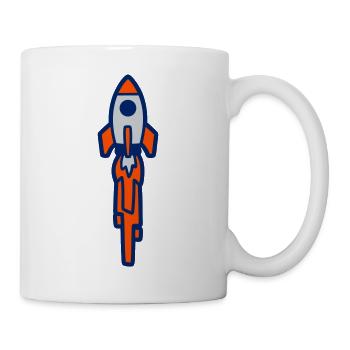 Launching Rocket Silhouette - Mug - white - Right