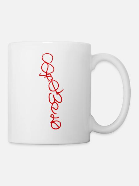 Rote Kontinuierliche Linienkunst - Srowes - Tasse - Weiß