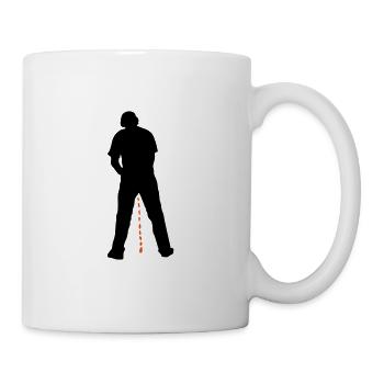 Pisse stehender Mannschattenbild Schattenkerl guy1 - Tasse - Weiß - Rechts