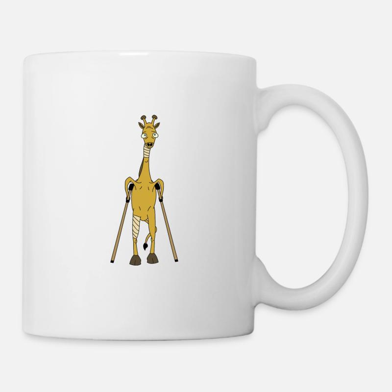 Giraffe auf Krücken! - Tasse - Weiß