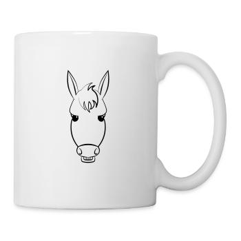Grinning donkey shows its teeth - Mug - white - Right