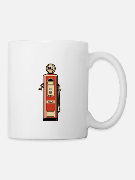 Zapfsäule Retro - Tasse - Weiß