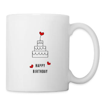 Birthday. HAPPY BIRTHDAY. Happy birthday. - Mug - white - Right