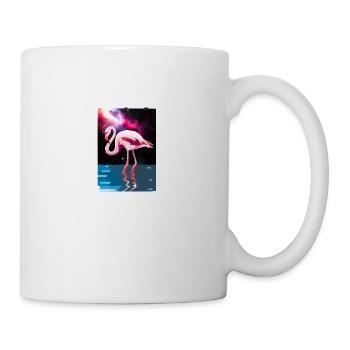 Flamingo Galaxy Gift Idea A.I. Art - Mug - white - Right