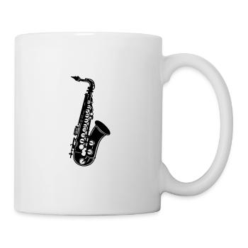 Saxophon - Tasse - Weiß - Rechts