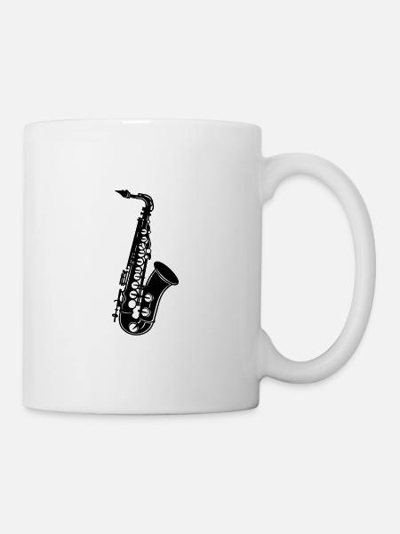 Saxophon - Tasse - Weiß