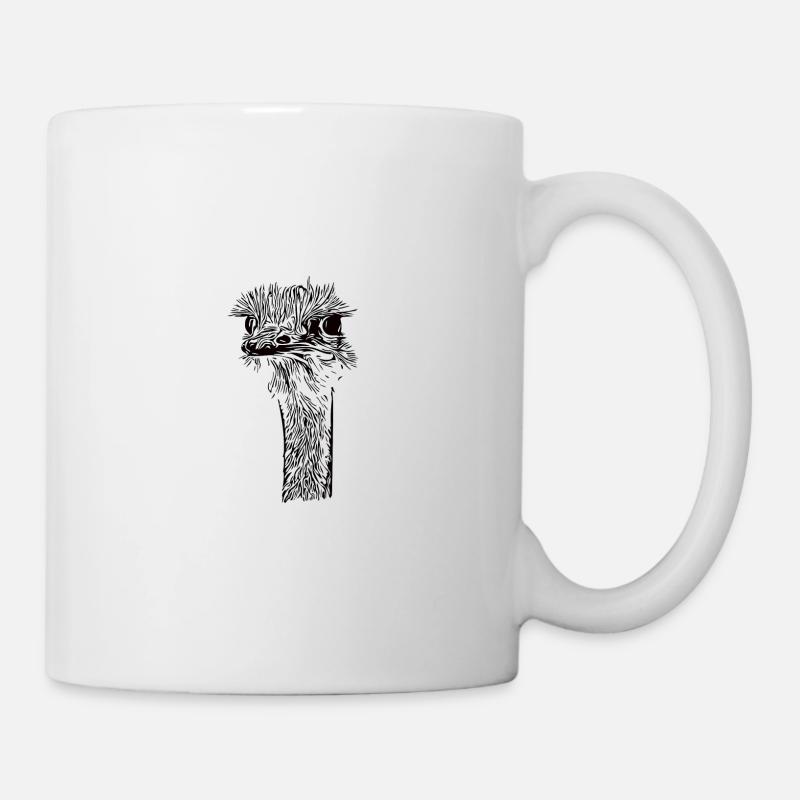 Strauss Kopf Straußenkopf - Tasse - Weiß