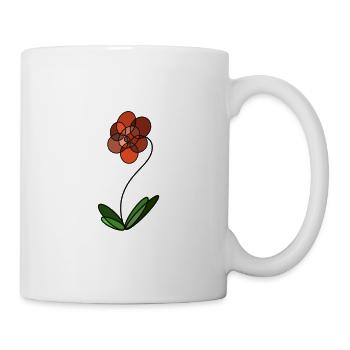 Abstrakte Blume - Tasse - Weiß - Rechts