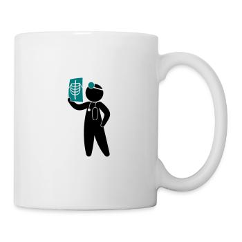Ein Arzt untersucht ein Röntgenbild - Tasse - Weiß - Rechts