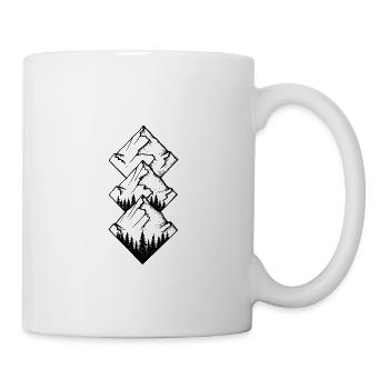 Geometric mountain design (black) - Mug - white - Right