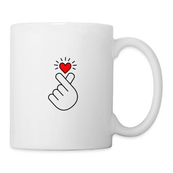 K-Pop Coeur, Corée, Coeur De Doigt, K-drama, Coréen - Mug blanc - blanc - Droite