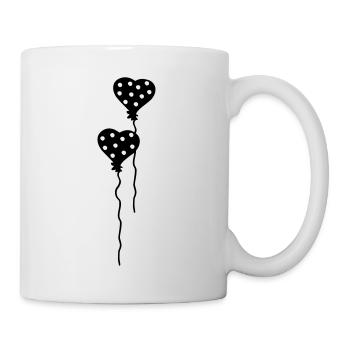 Herz Luftballons gepunktet - Tasse - Weiß - Rechts