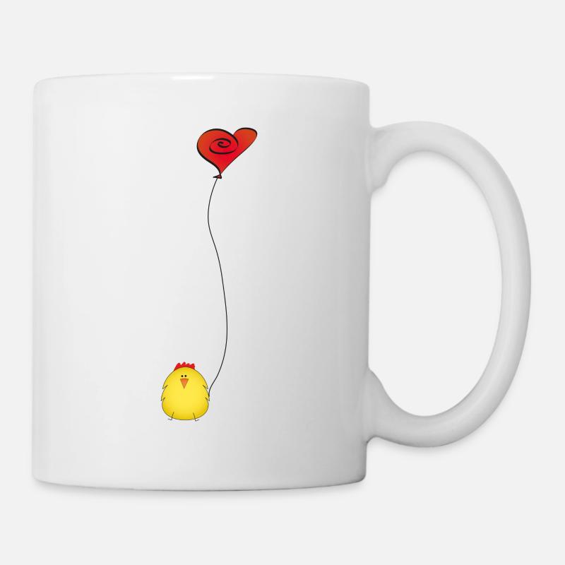 Idée cadeau de poulet mignon en amour - Mug blanc - blanc