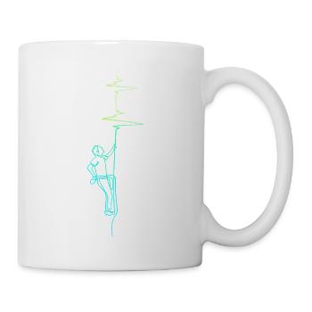 Climbing electrocardiogram green / blue - Mug - white - Right