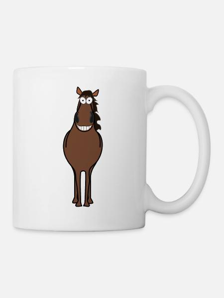Pferd comic - Tasse - Weiß
