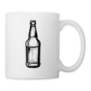 Bouteille de bière Symbole de consommation de bière - Mug blanc - blanc - Droite