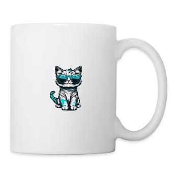Kawaii Katze mit Sonnenbrille - Tasse - Weiß - Rechts