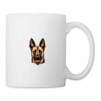 Malinois Dog Illustration - Berger allemand malinois - Mug blanc - blanc - Droite