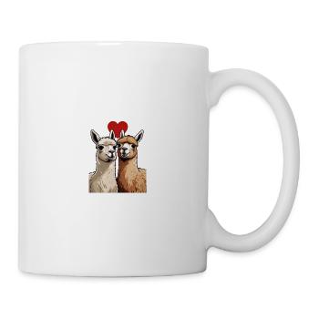 Verliebte Lamas - Tasse - Weiß - Rechts